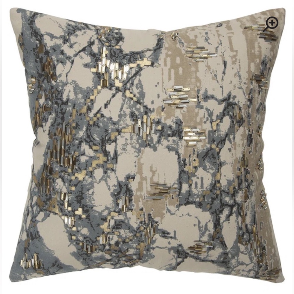 NWT Rizzy Home Abstract 20" x 20" Cotton Canvas Pillow Cover in Natural